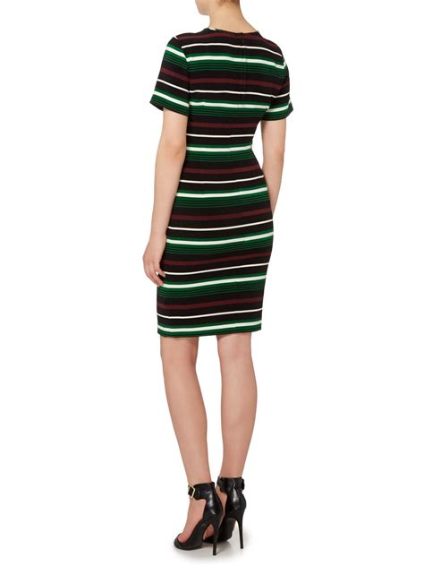 michael kors striped short sleeve midi dress|Michael Kors dresses.